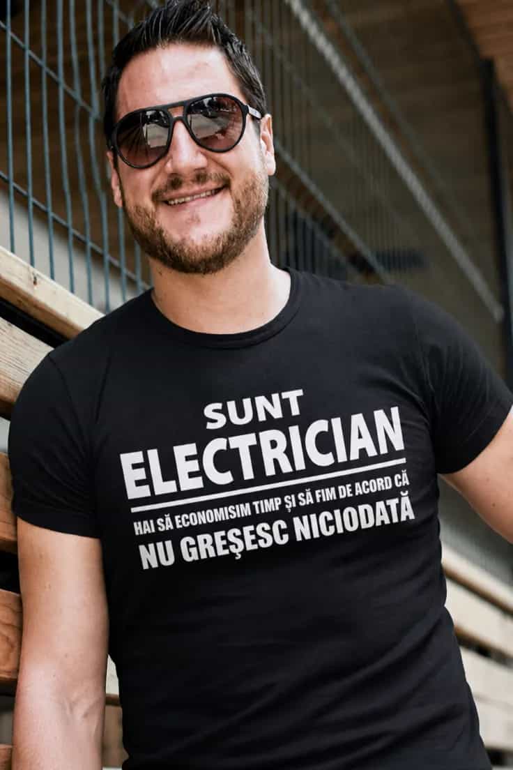 Tricou amuzant electrician fără greșeală