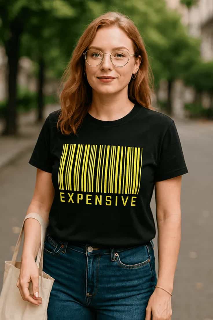 Tricou amuzant Expensive cod de bare - EXPENSIVE