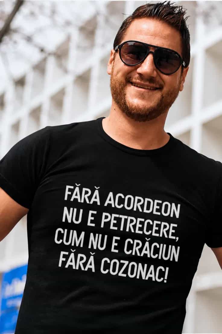 Tricou amuzant Fără acordeon și cozonac