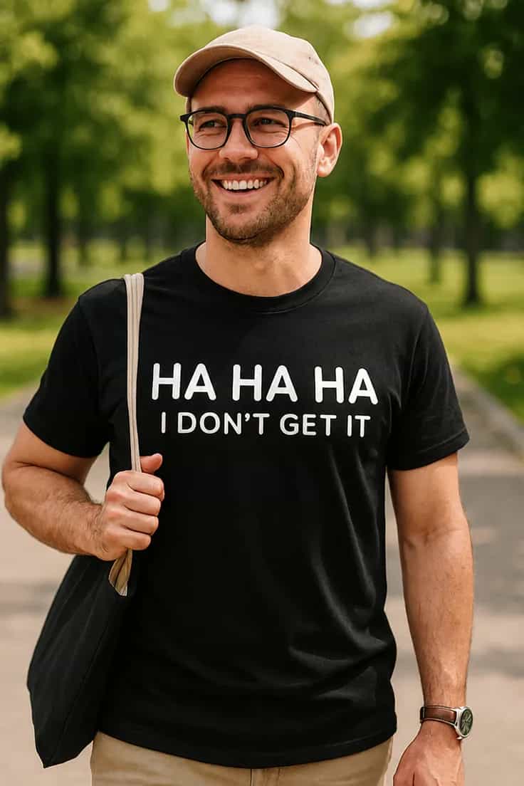 Tricou amuzant Ha ha ha nu înțeleg
