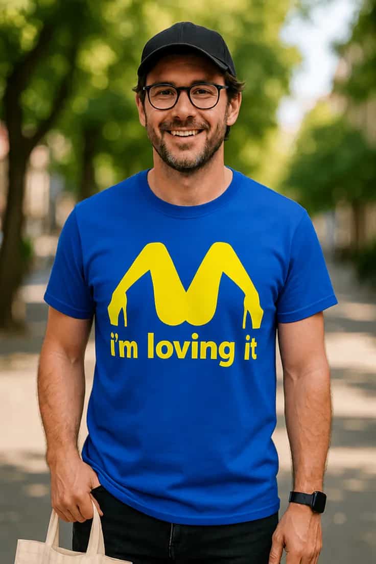 Tricou amuzant Iubesc asta - M i'm loving it