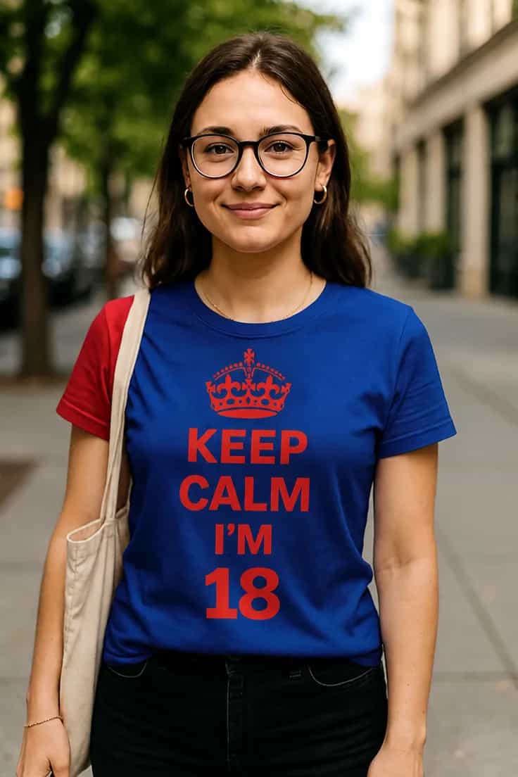 Tricou amuzant Keep calm 18 ani - KEEP CALM I'M 18