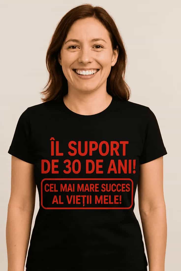 Tricou amuzant Îl suport de ani la alegere