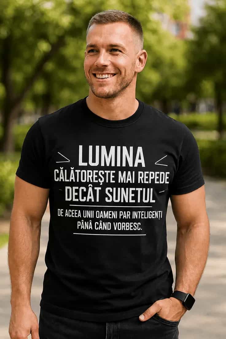Tricou amuzant Lumina călătorește repede
