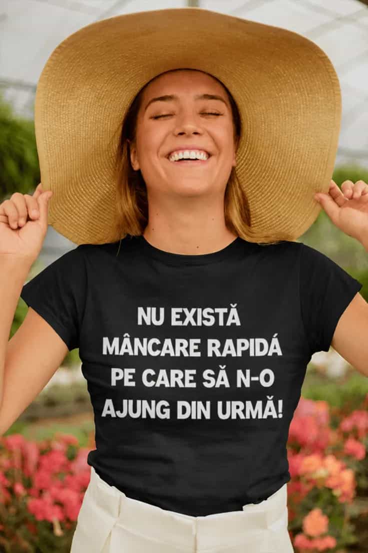Tricou amuzant Mâncare rapidă prinsă mereu