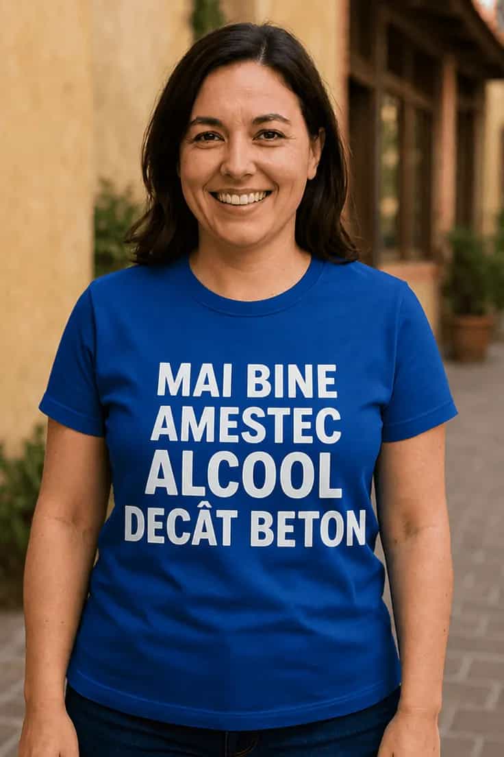 Tricou amuzant Mai bine alcool decât beton