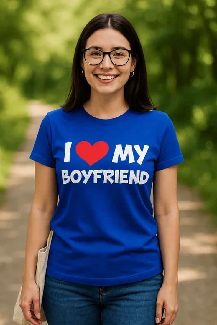 Tricou amuzant Îmi iubesc iubitul I♥MY BOYFRIEND