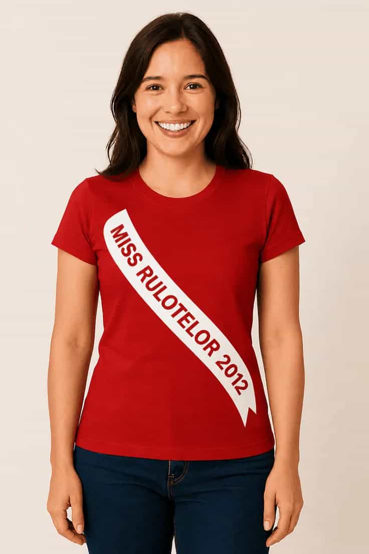 Tricou amuzant Miss rulotelor cu anul la alegere