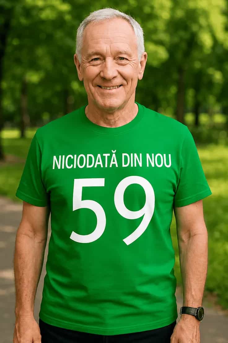 Tricou amuzant Niciodată din nou 59 - NICIODATĂ DIN NOU
