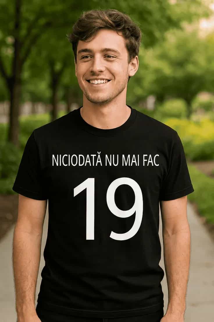 Tricou amuzant Niciodată nu mai fac 19