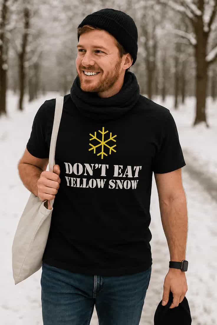 Tricou amuzant Nu mânca zăpadă galbenă