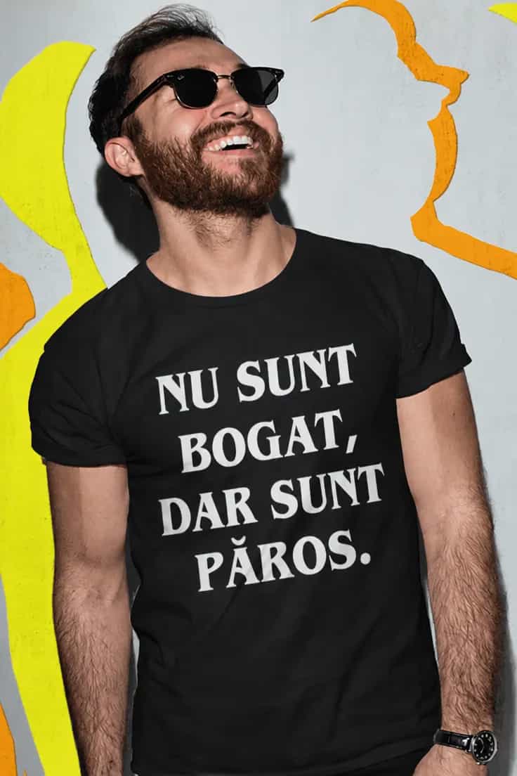 Tricou amuzant Nu sunt bogat dar păros