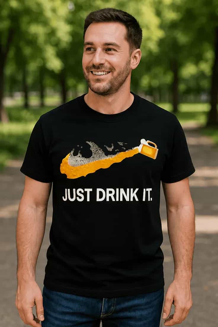 Tricou amuzant pentru iubitori de bere JUST DRINK IT