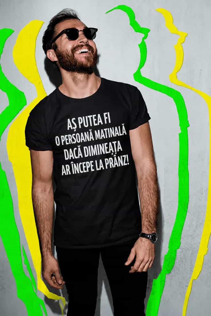 Tricou amuzant persoană matinală la prânz