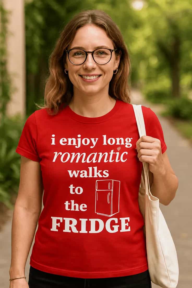 Tricou amuzant Plimbări romantice la frigider