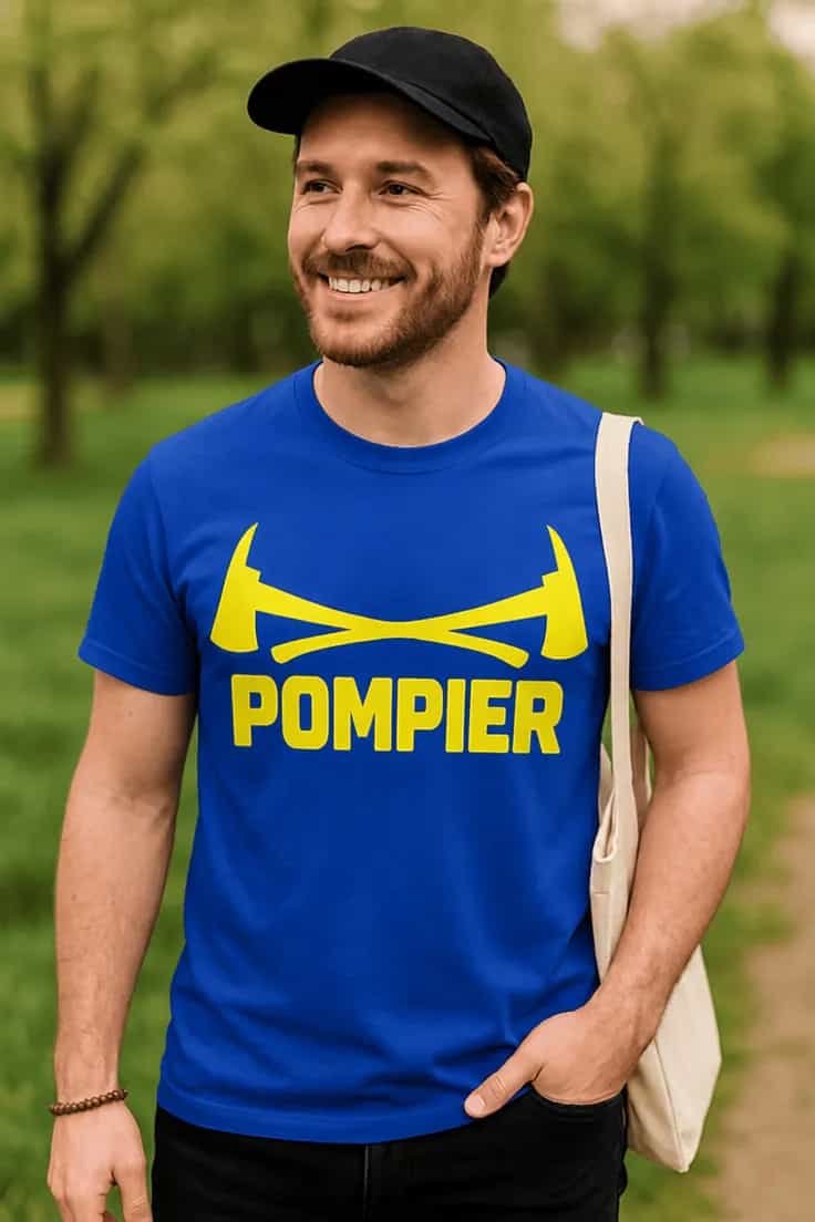 Tricou amuzant Pompier cu topoare POMPIER