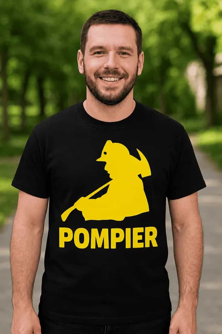 Tricou amuzant Pompier siluetă - POMPIER