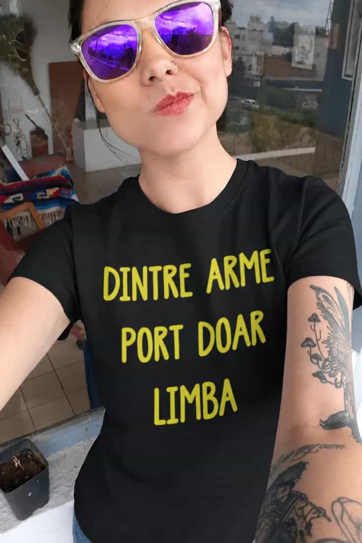 Tricou amuzant Port doar limba - DINTRE ARME