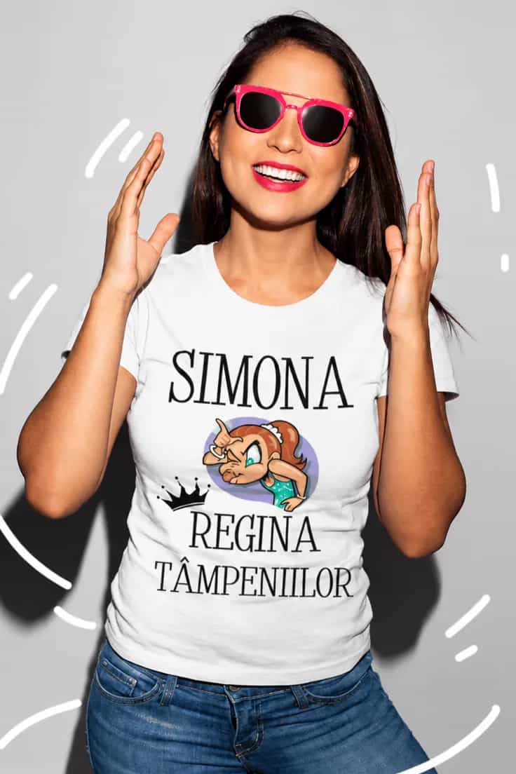 Tricou amuzant Regina tâmpeniilor cu nume personalizat