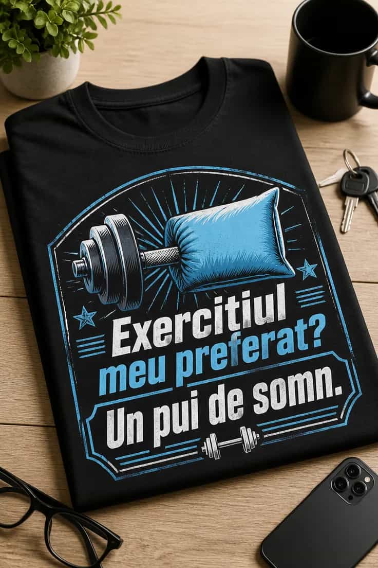Tricou amuzant sală: Exercițiul preferat? Un pui de somn