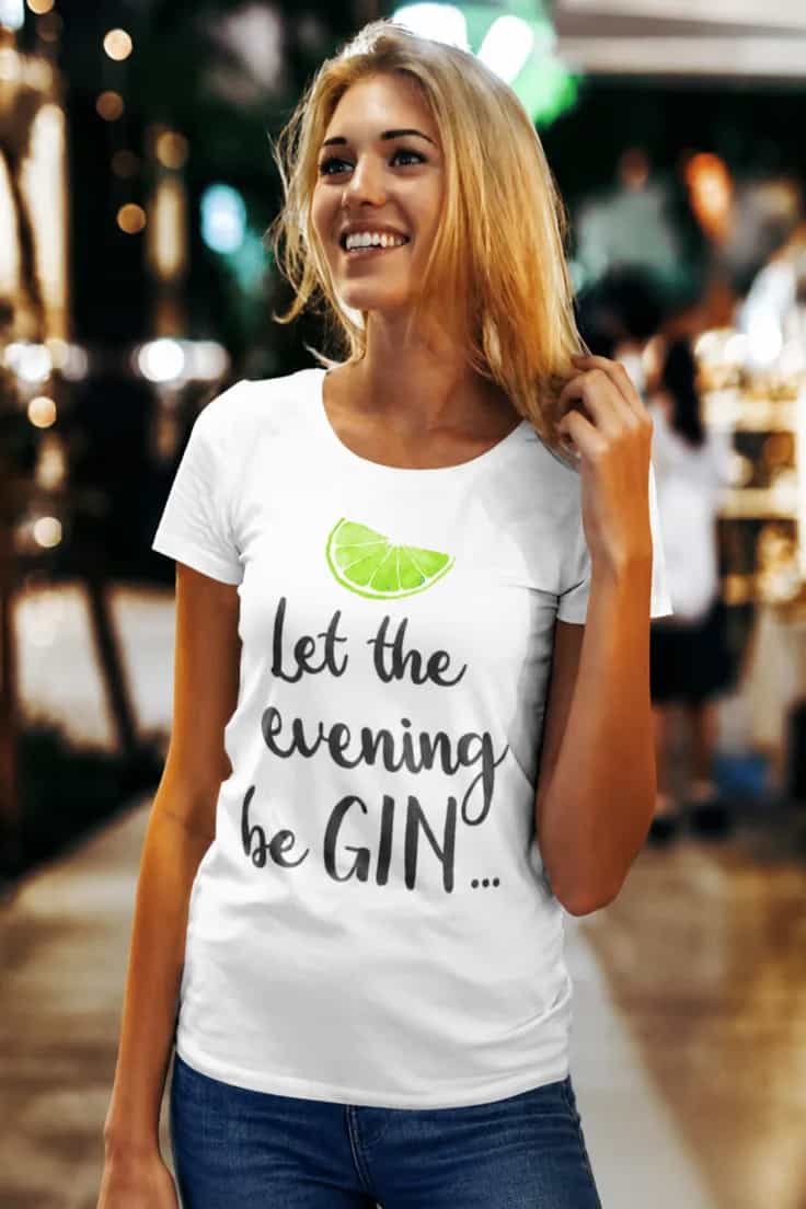 Tricou amuzant Seară cu gin – Let the evening be GIN....