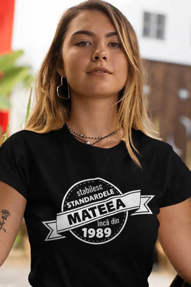 Tricou amuzant Standarde din 1989 cu nume personalizat