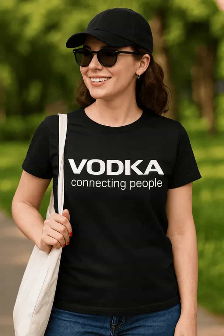 Tricou amuzant Vodka unește oamenii - VODKA connecting