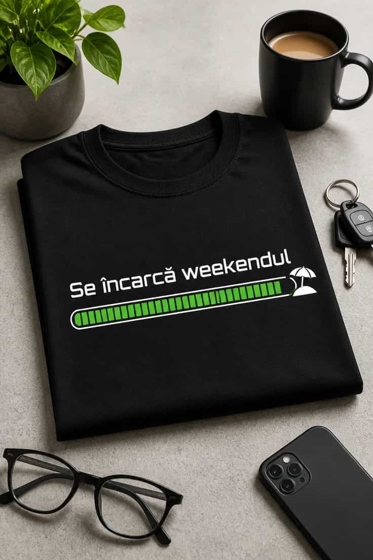 Tricou amuzant „Se încarcă weekendul”