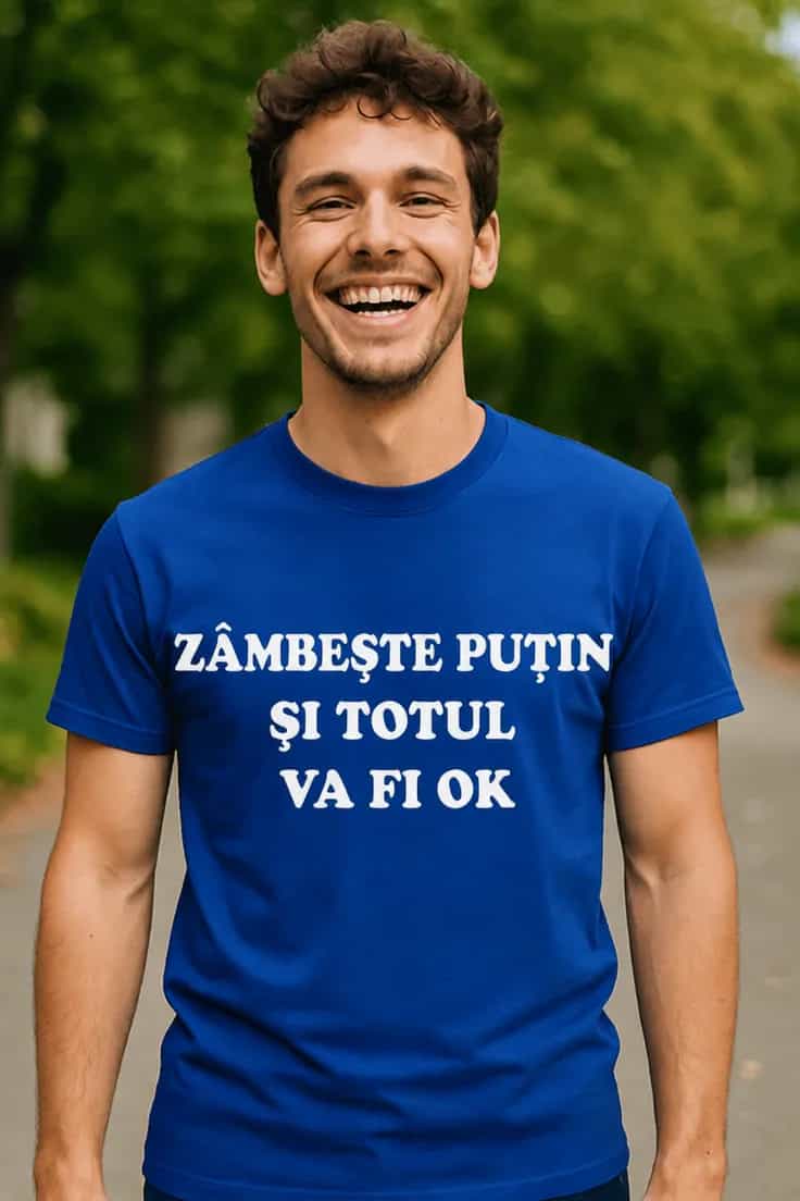 Tricou amuzant Zâmbește și totul va fi ok
