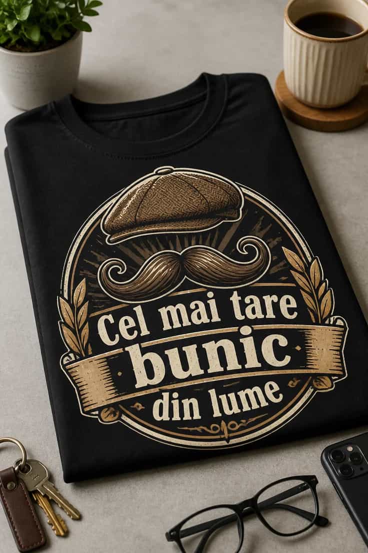 Tricou pentru bunic cu mesaj: Cel mai tare bunic din lume