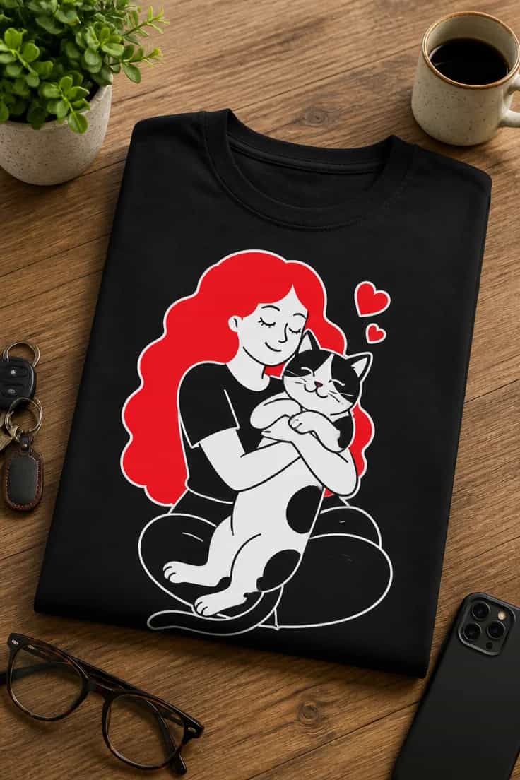Tricou amuzant – Tricou Cat Cuddle