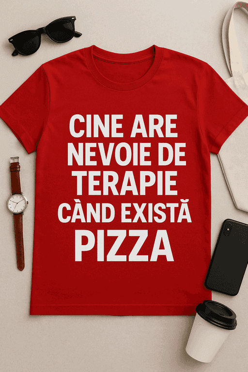 Tricou Cine are nevoie de terapie când există pizza