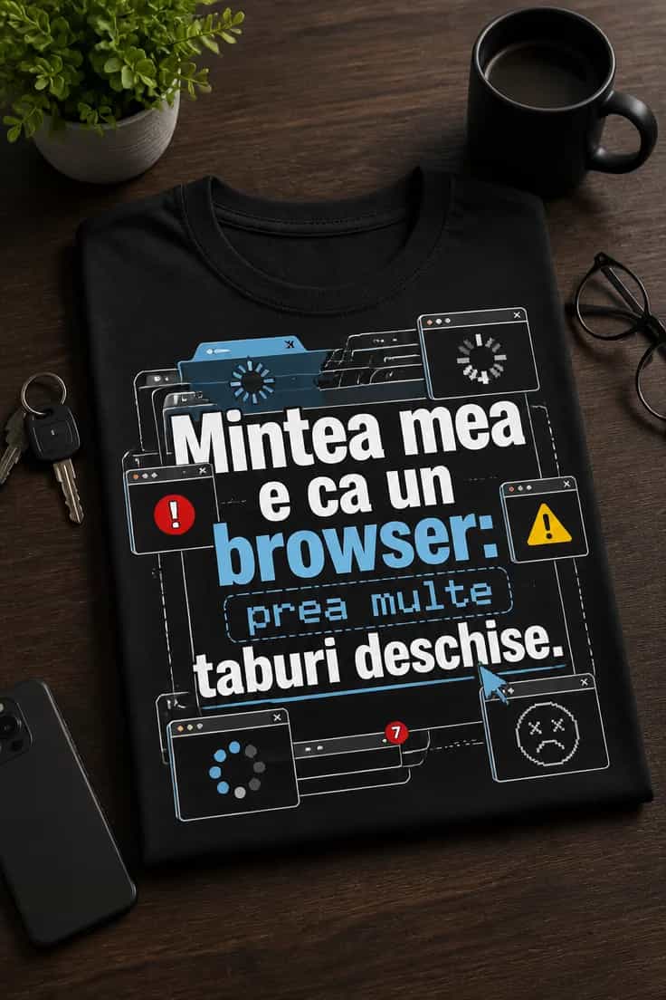 Tricou mintea mea e ca un browser: prea multe taburi