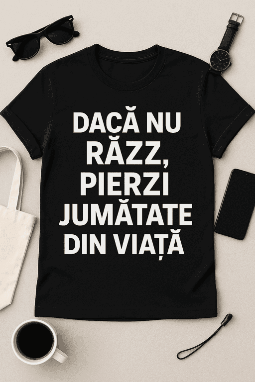 Tricou - Dacă nu râzi, pierzi jumătate din viață