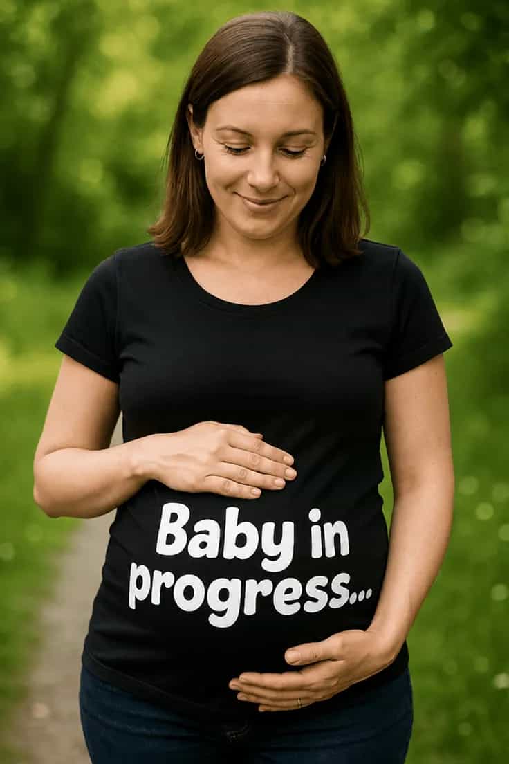 Tricou de gravidă bebe în progres - Baby in progress.
