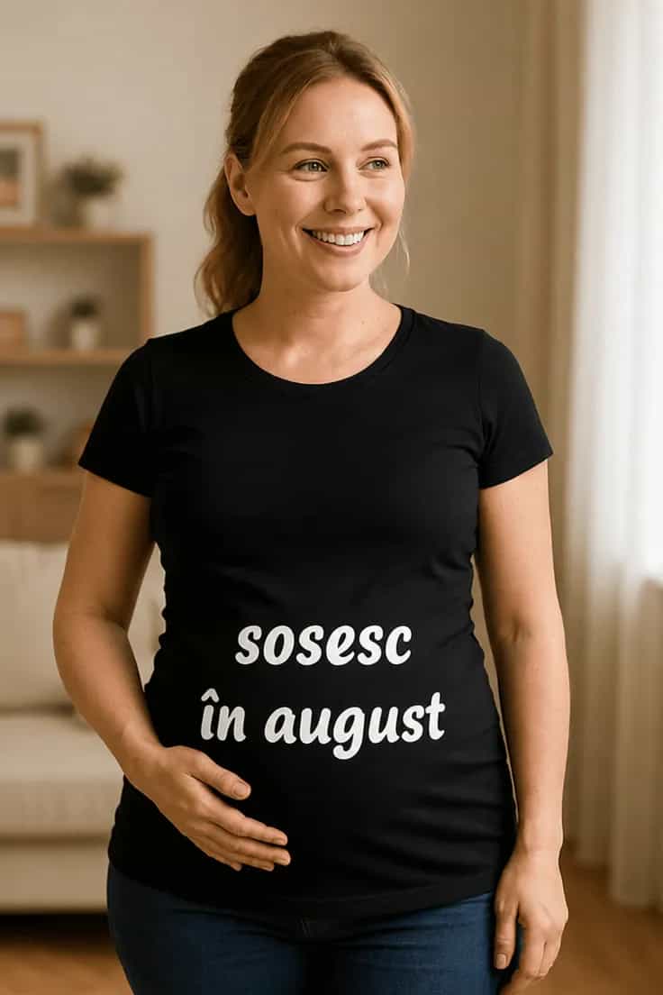 Tricou de gravidă Sosesc în august