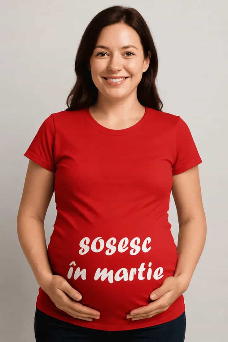 Tricou de gravidă Sosesc în martie