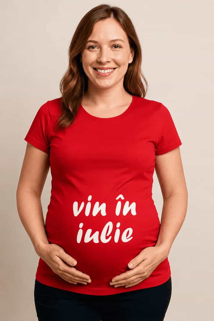 Tricou de gravidă Vin în iulie