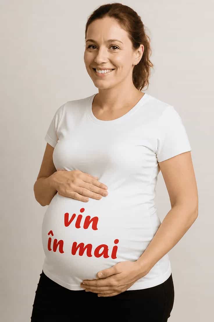 Tricou de gravidă Vin în mai