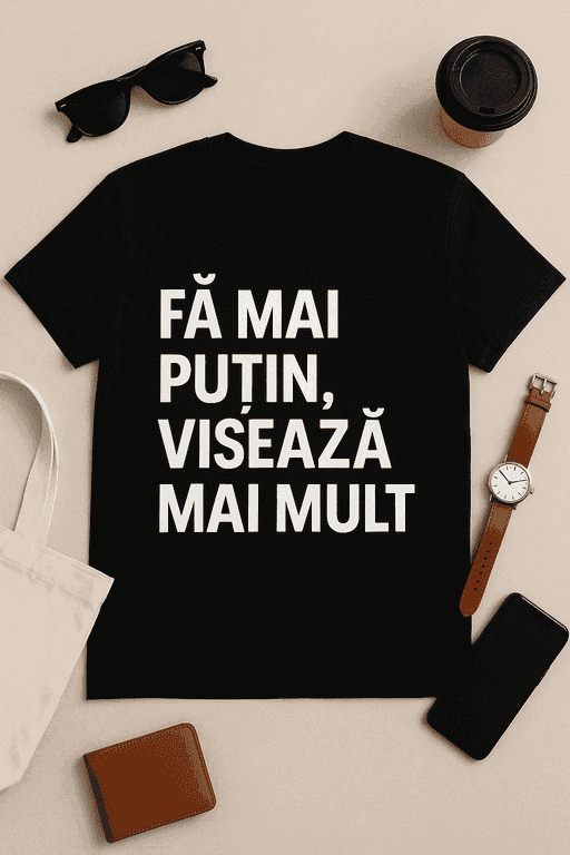 Tricou „Fă mai puțin, visează mai mult”