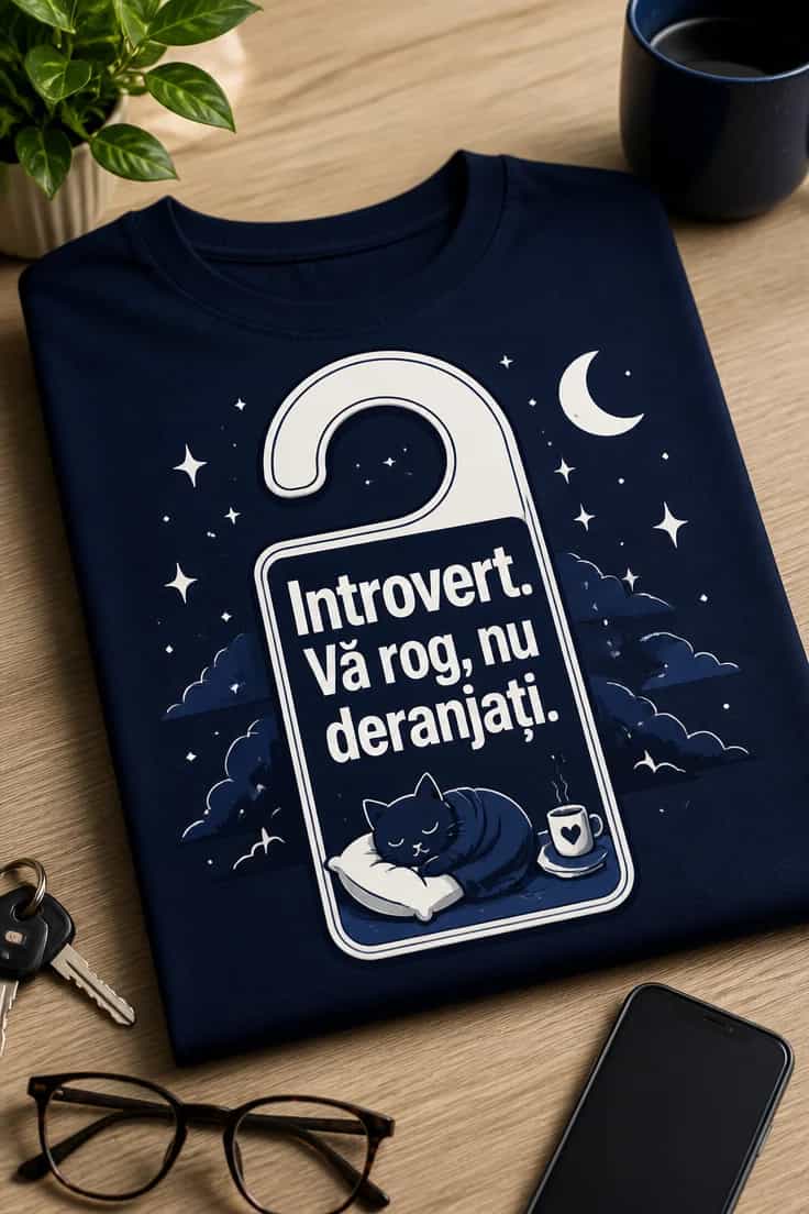 Tricou pentru introvertiți: Introvert. Vă rog, nu deranjați.