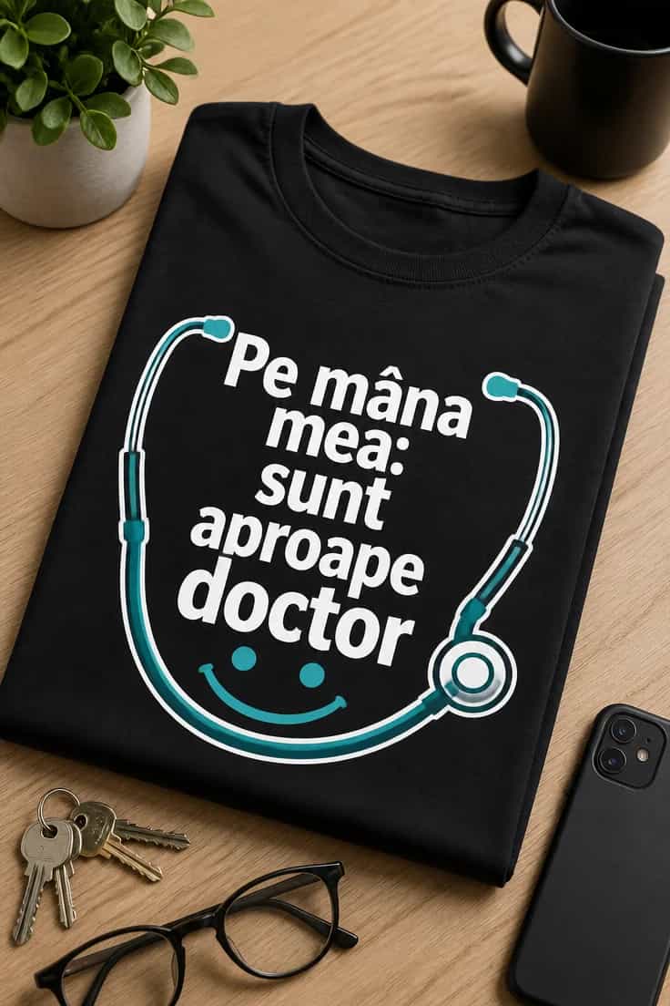 Tricou medicină: Pe mâna mea: sunt aproape doctor