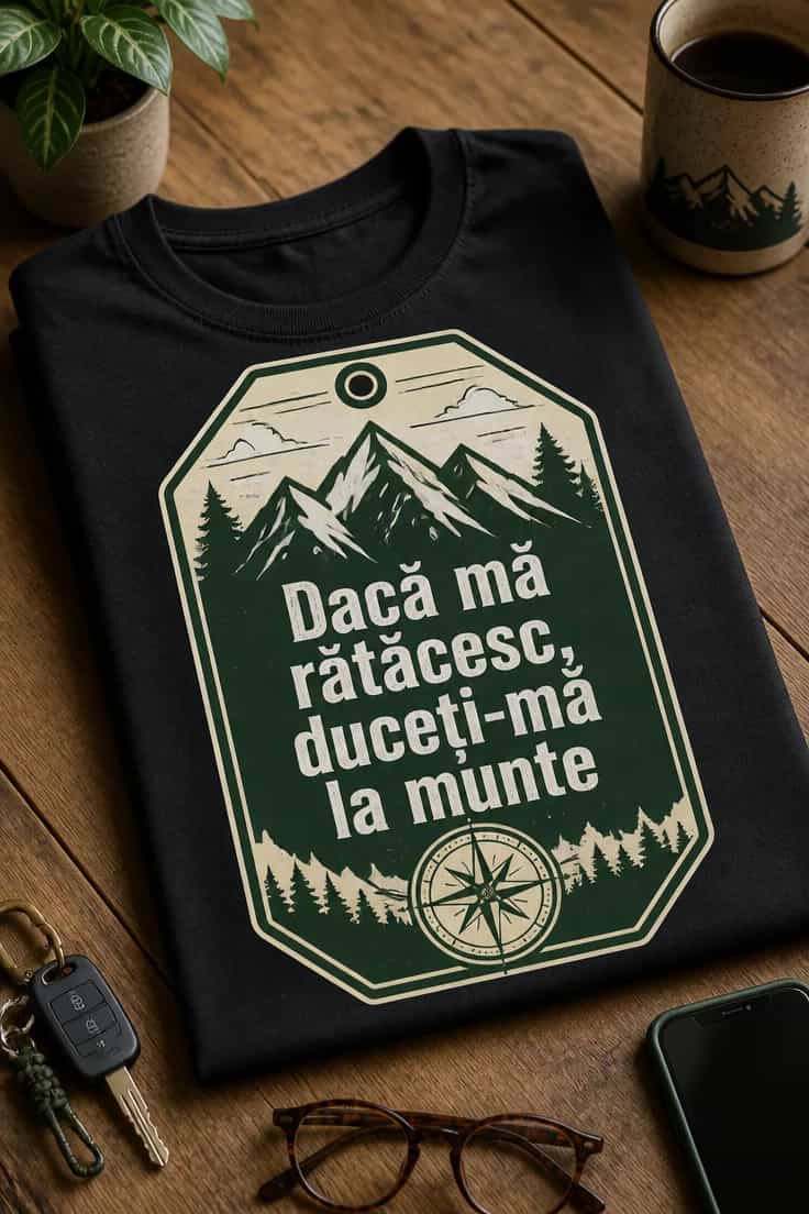 Tricou de munte „Dacă mă rătăcesc, duceți-mă la munte”