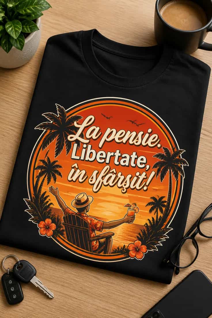 Tricou de pensionare La pensie. Libertate, în sfârșit!