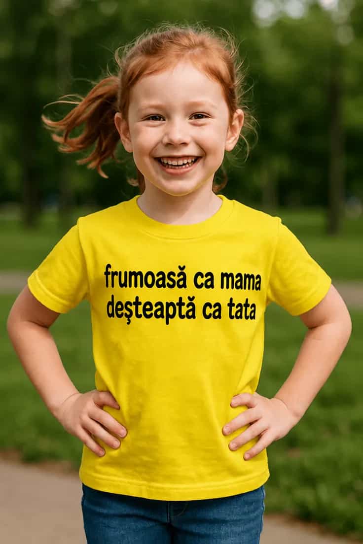 Tricou pentru copii Ca mama și tata - frumoasă ca mama