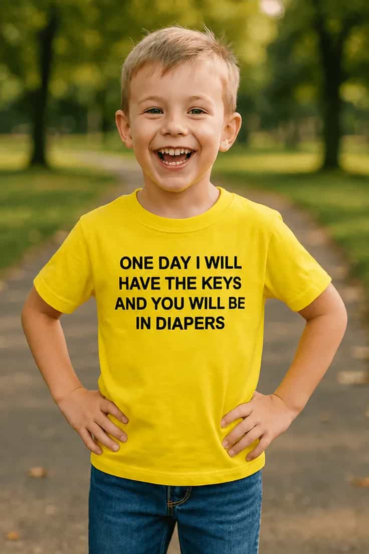 Tricou pentru copii Cheile și scutecele într o zi