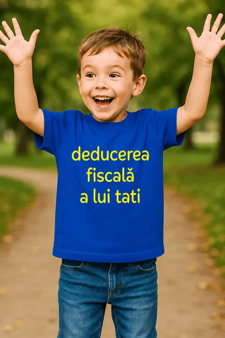 Tricou pentru copii Deducerea fiscală a lui tati