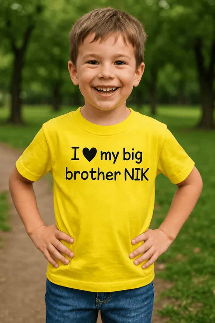 Tricou pentru copii Frate mai mare cu nume personalizat