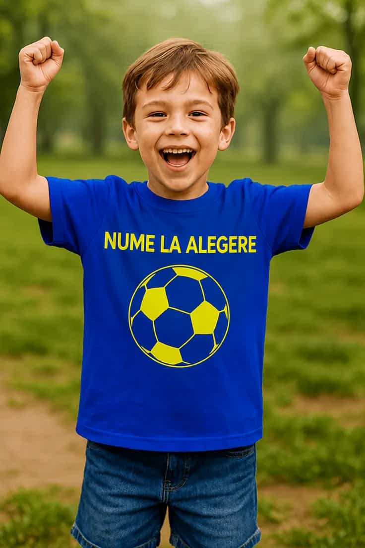 Tricou pentru copii Minge cu nume personalizat
