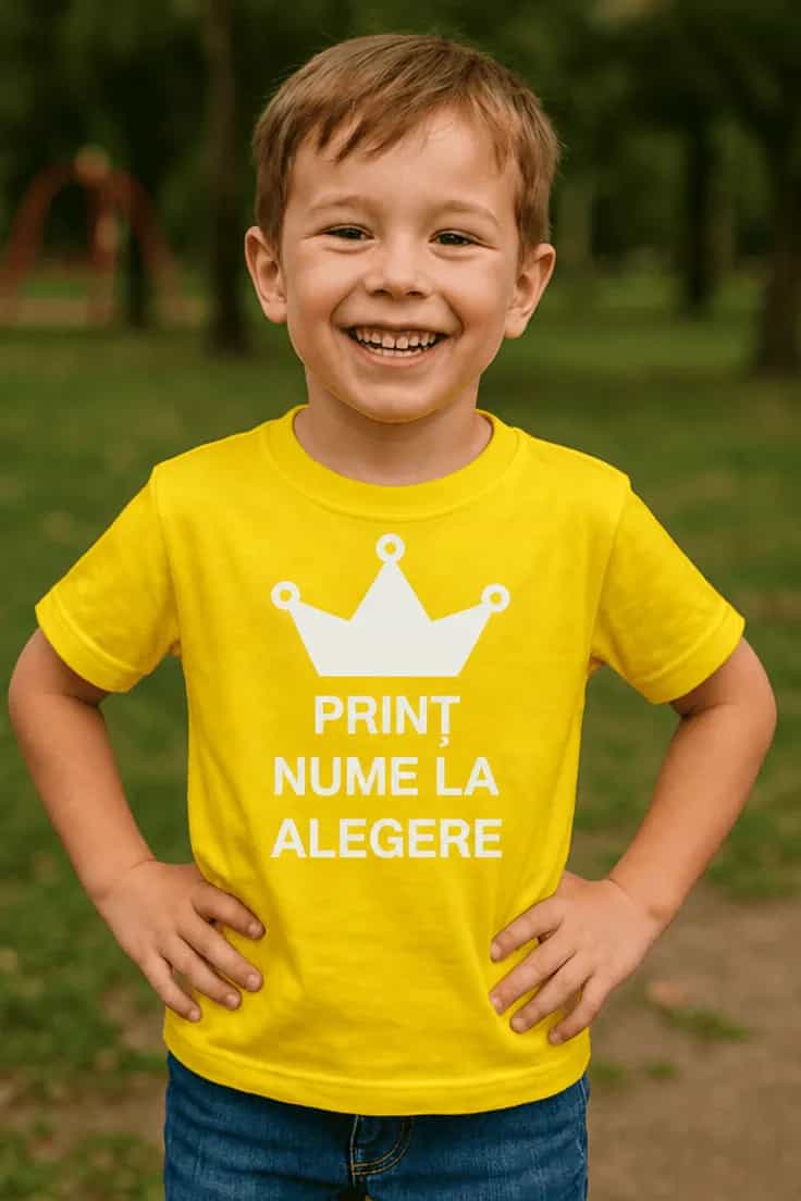 Tricou pentru copii Prinț cu nume personalizat